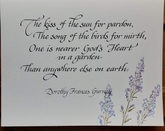Hand Calligraphed Poem-Gardener Gift