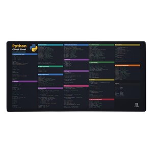 Python programming cheat sheet mouse mat