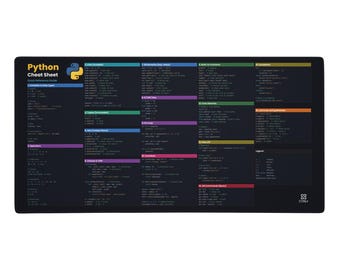 Python programming cheat sheet mouse mat