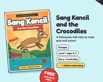 ang Kancil and the Crocodiles, Malaysian Folk Tale Printable Storybook for Kids