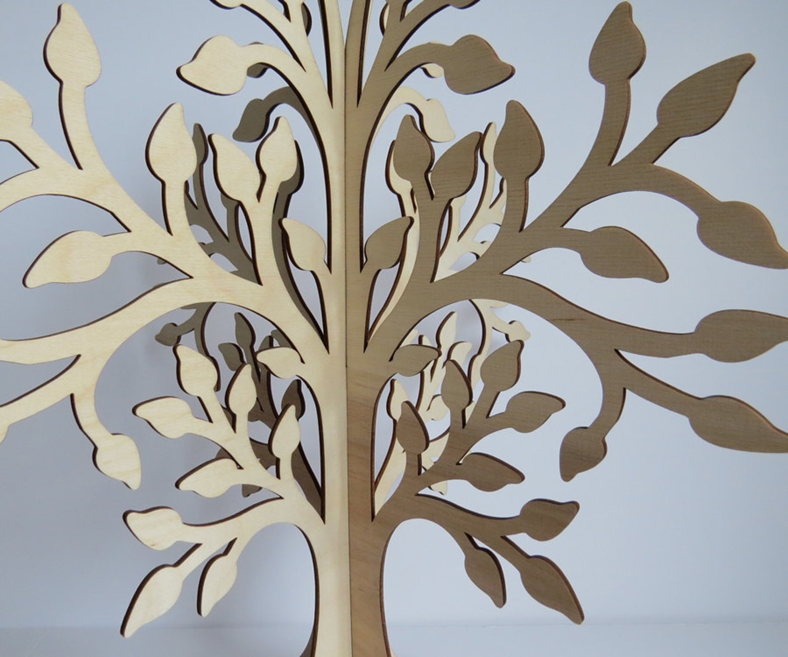 Large Laser Cut Unfinished Plywood Tree Slot Together Tree Etsy