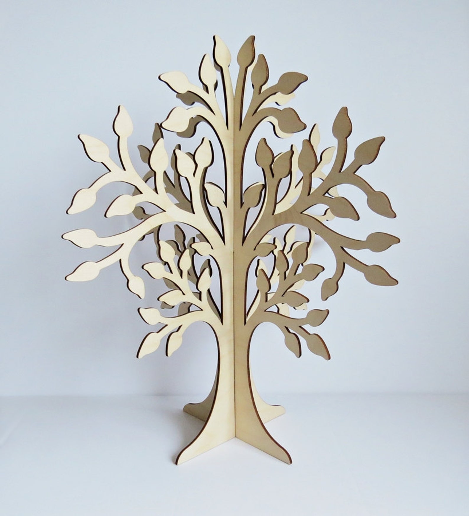 Large Laser Cut Unfinished Plywood Tree Slot Together Tree Etsy