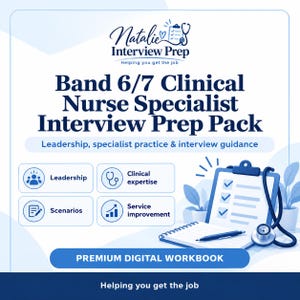 Band 6/7 CNS Interview Prep Pack | Leadership, Clinical Scenarios (Digital Workbook)