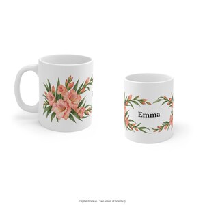 August Birth Flower Mug | Personalized Gladiolus Watercolor Wrap | 11oz image 10