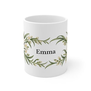 December Birth Flower Mug | Personalized Narcissus Watercolor Wrap | 11oz image 2