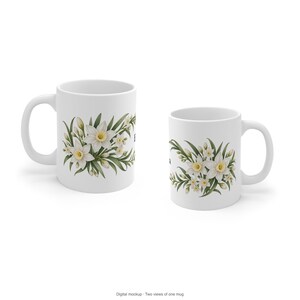 December Birth Flower Mug | Personalized Narcissus Watercolor Wrap | 11oz image 11