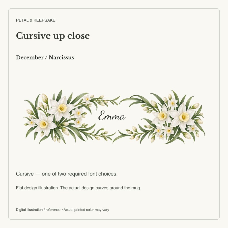 December Birth Flower Mug | Personalized Narcissus Watercolor Wrap | 11oz image 17
