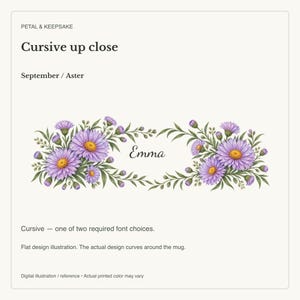 September Birth Flower Mug | Personalized Aster Watercolor Wrap | 11oz image 17