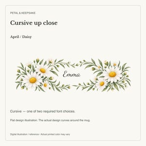 April Birth Flower Mug | Personalized Daisy Watercolor Wrap | 11oz image 18