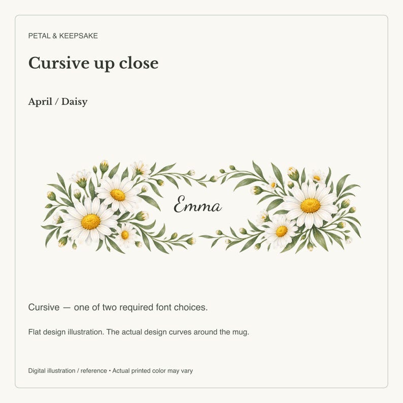 April Birth Flower Mug | Personalized Daisy Watercolor Wrap | 11oz image 18