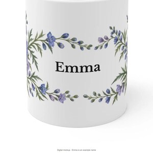 July Birth Flower Mug | Personalized Larkspur Watercolor Wrap | 11oz image 8