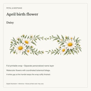 April Birth Flower Mug | Personalized Daisy Watercolor Wrap | 11oz image 15