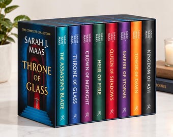 Throne of Glass 8 Book Set Sarah J. Maas Fantasy Romance Collection Complete Series...!!