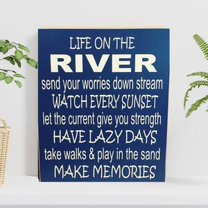 River Life, Nautical Signs, Life On The River, River House Sign, Nautical Wood Decor, River House Decor, River Sign, Nautical Gifts For Men