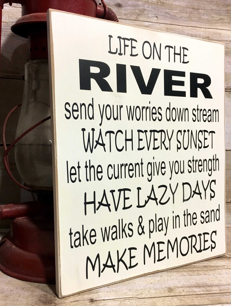 River House Sign Life On The River Sign Cabin Signs Etsy
