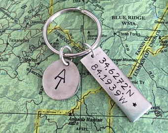 Appalachian Trail Hand Stamped Keychain | Gift for hiker | AT Thru Hiker | Springer Mountain