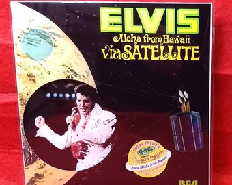 Elvis Aloha d'Hawaï via satellite, nouveauté, pochette pour photo découpée 7 pouces EP
