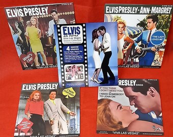 Elvis Presley NEW Viva Las Vegas novelty 7 Inch Paper Picture Sleeves - 4 sleeves