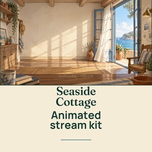Animated Seaside Cottage VTuber Stream Kit | OBS Overlay Pack (Digital Download)