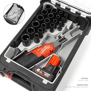 Insatsbricka för Milwaukee 3/8" höghastighetsspärrhake M12 FHIR38-0, 2567-20, metriska hylsor, batterier upp till 6Ah – Packout ENDAST INSÄTTNINGSFÖRSLÄDER