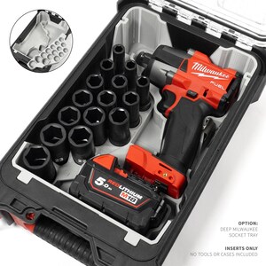 Insatsbricka för Milwaukee 1/2" slagskruvdragare M18 FMTIW2F12, 2962-20, 10-24 mm metriska hylsor – Packout Compact Organiser ENDAST INSÄTTNINGSFÖRPACKNING