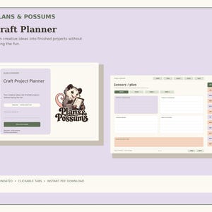Craft Project Planner PDF | Supplies, Ideas, Projects and Progress Tracker