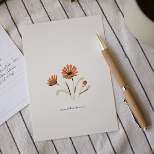 Orange Daisy Rudbeckia Flower Postcard, Cottagecore Mini Print, Sustainable & Recyclable, Floral Notecard, Cottage Garden Postcard, Decor
