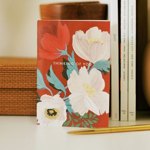 Carte de fleurs Thinking of you - carte de voeux florale inspirée de natures mortes peintes