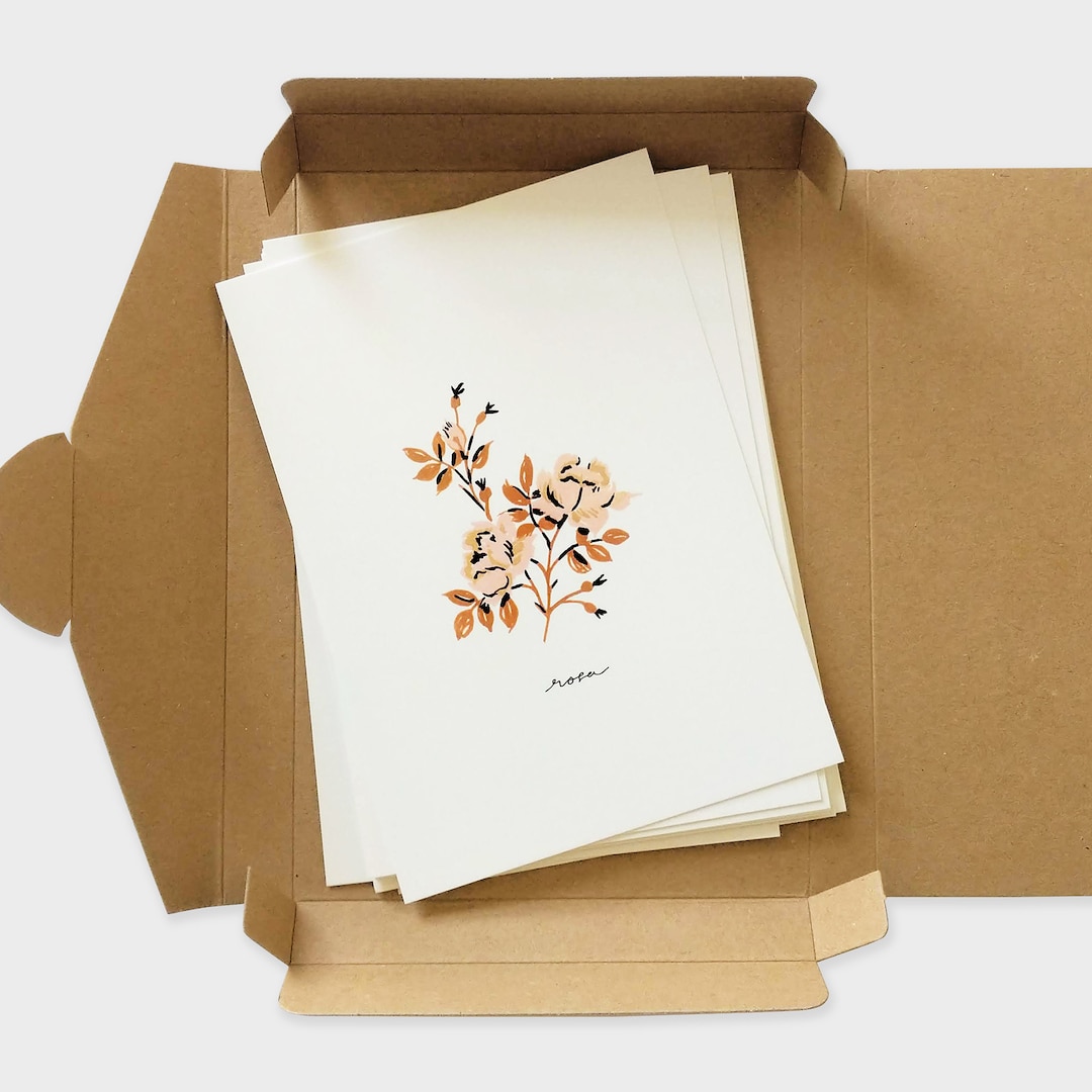Postcard Note Card Floral Postcard Set of 12, Recyclable and Sustainable, Cottagecore ...