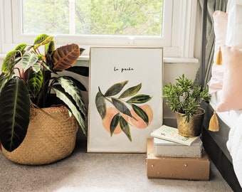 La Peche Peach Wall Art Print - A2, A3 e A4