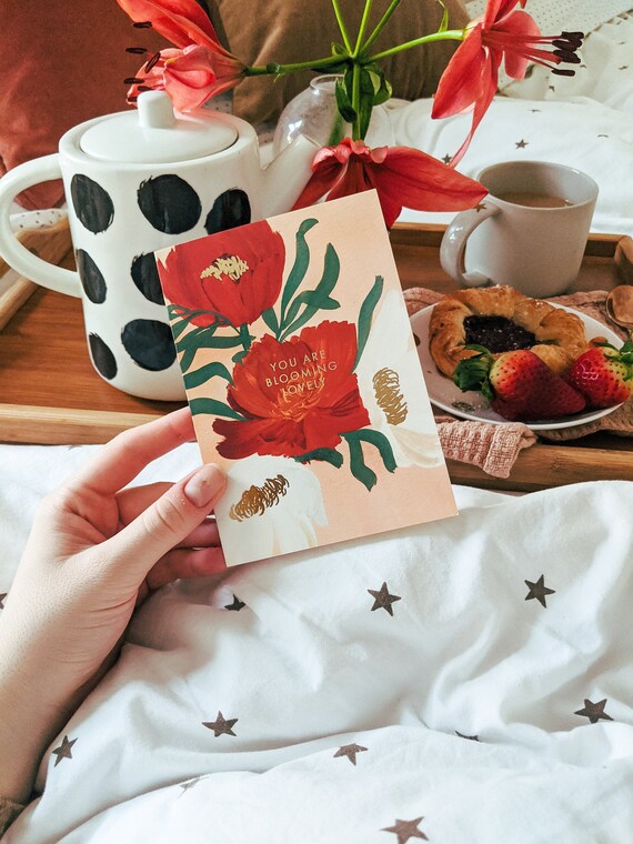 Vintage Inspired Floral Valentine's Card - Blooming Lovely