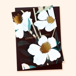 Illustrated Floral Congratulations Card - Etsy