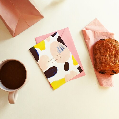 Minimalist Anniversary/Valentine's Card - "Love You, Mean It"