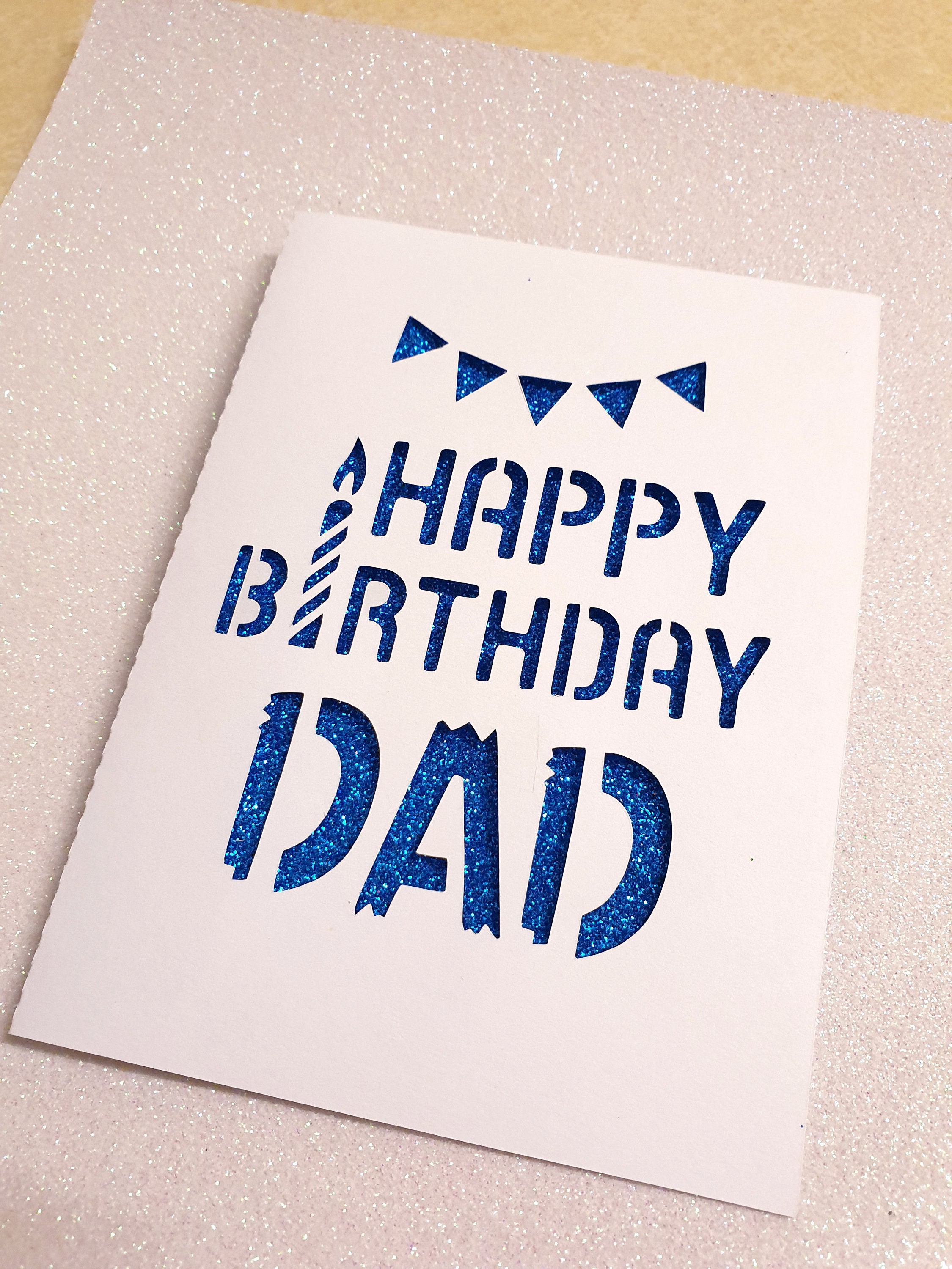 Happy Birthday DAD Card paper cut Cricut Silhouette SVG | Etsy