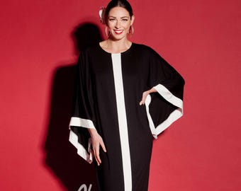 Black Robe Dress, Plus Size Clothing, Kaftan Dress, Wide Sleeve Dress, Abaya Dress, Black Maxi Dress, Plus Size Dress, Choir Robe, Church