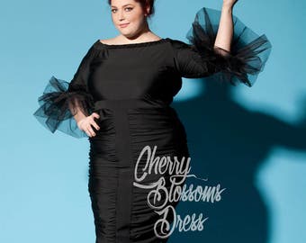 Plus Size Dress, Elegant Black Dress, Trendy Plus Size Clothing, Evening Dress, Formal Dress, Plus Size Party Dress, Midi Dress