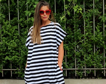 Women Maxi Dress, Striped Dress, Loose Fit Dress, Beach Dress, Plus Size Clothing, Summer Dress, Maternity Dress, Long Dress, Kaftan Dress