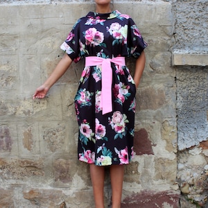 Mod Dress, Floral Dress, Party Dress, Midi Dress, Wedding Guest Dress, Elegant Dress, Evening Dress