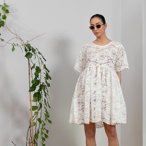 White lace outlet short sleeve dress