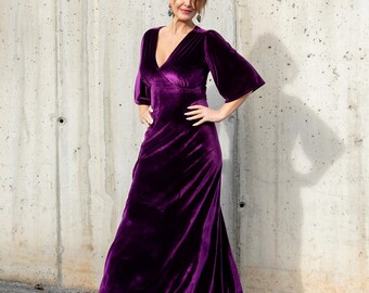 Robe Velours Talbots Violet Col Roulé - Taille Petite PM, Manches Longues, Neuve Avec étiquette