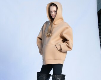 Sudadera con capucha Y2K de gran tamaño, sudadera con capucha unisex, sudadera con capucha de una pieza, ropa técnica