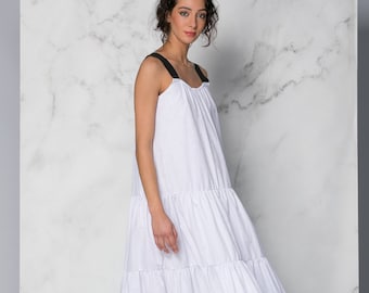 White Maxi Dress, White Summer Dress Women, Summer Kaftan Dress, Plus Size Clothing, Summer Maxi Dress, Plus size Maxi Dress, Strap Dress