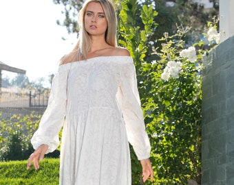 White Maxi Dress Boho - Etsy