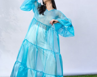 Organza Dress, See Through Dress, Festival Clothing