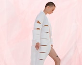 White Futuristic Neoprene Cutout Jacket, 113.440