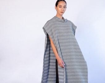 Avant Garde Poncho, Overized Tunic with Turtleneck, Winter Poncho, Futuristic Clothing, Women Poncho Cape, Avant Garde Clothing, Cover Up