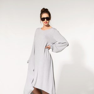 High Low Dress, Grey Maxi Dress, Maxi Dress With Sleeves, Long Sleeve ...