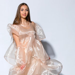 Sheer Dress, See Through Dress, Prom Dress, Festival Dress, Organza Dress, Formal Dress, Bridesmaid Dress, Sheer Maxi Dress, Party Dress