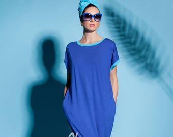 Royal Blue Summer Dress with Pockets, 133.287