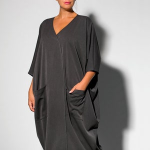 Women Gray Dress Kaftan Dress Batwing Dress Loose Dress - Etsy